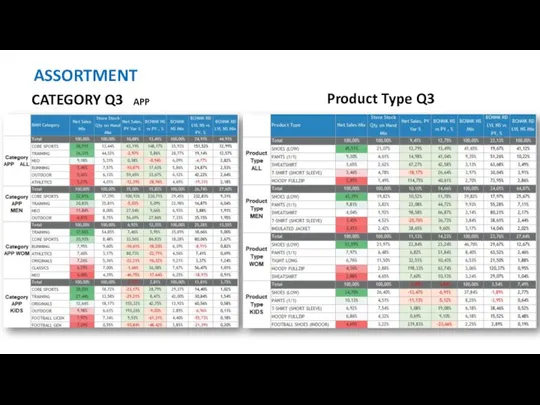 CATEGORY Q3 ASSORTMENT APP Product Type Q3