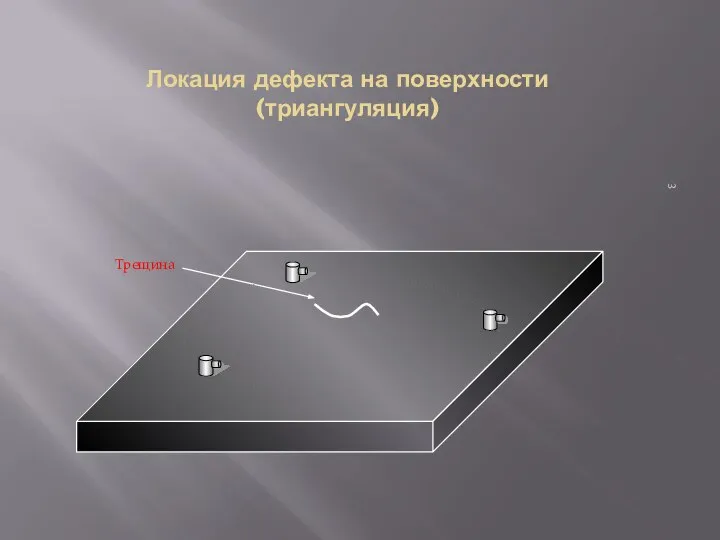 Локация дефекта на поверхности (триангуляция)