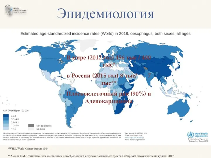 Эпидемиология В мире (2012 год) 456 тыс / 400 тыс* в России