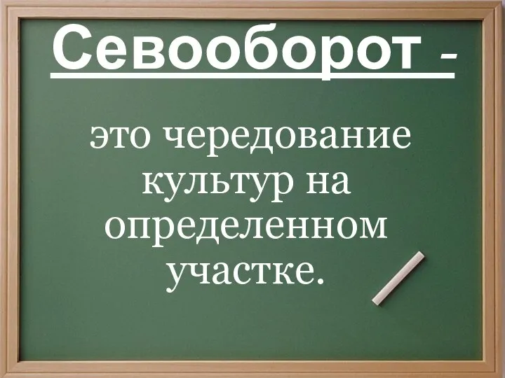 Севооборот - это чередование культур на определенном участке.