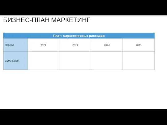 БИЗНЕС-ПЛАН МАРКЕТИНГ