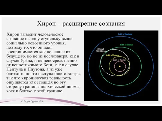 Хирон – расширение сознания Хирон выводит человеческое сознание на одну ступеньку выше