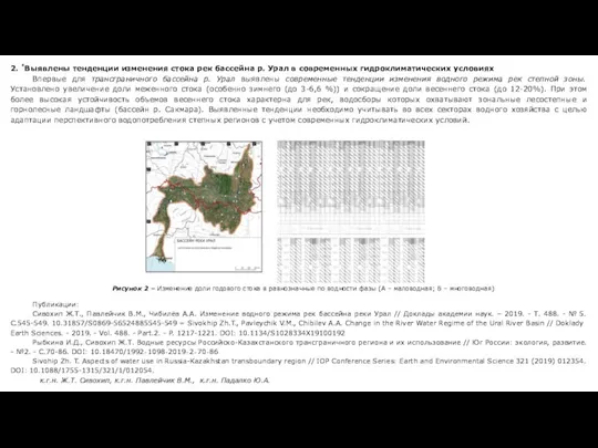 2. *Выявлены тенденции изменения стока рек бассейна р. Урал в современных гидроклиматических