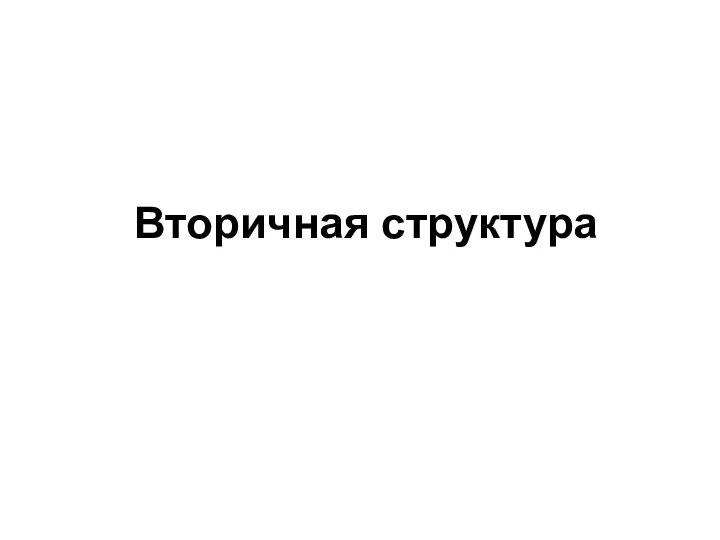 Вторичная структура