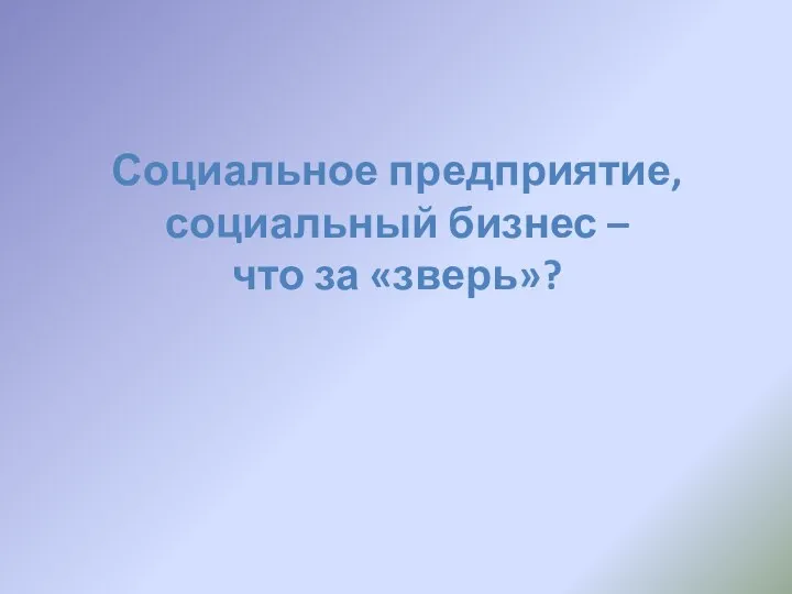 Социальное предприятие, социальный бизнес – что за «зверь»?