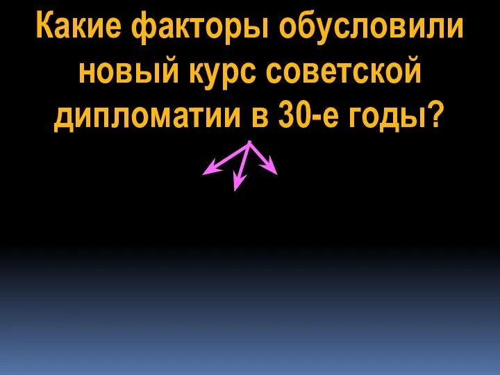 Какие факторы обусловили новый курс советской дипломатии в 30-е годы?