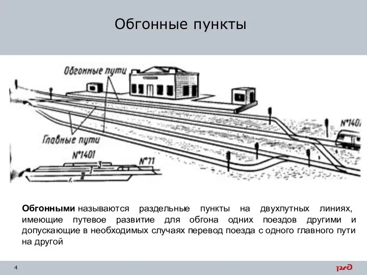 Обгонные пункты Обгонными называются раздельные пункты на двухпутных линиях, имеющие путевое развитие