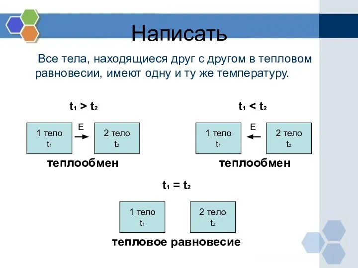 Все тела, находящиеся друг с другом в тепловом равновесии, имеют одну и