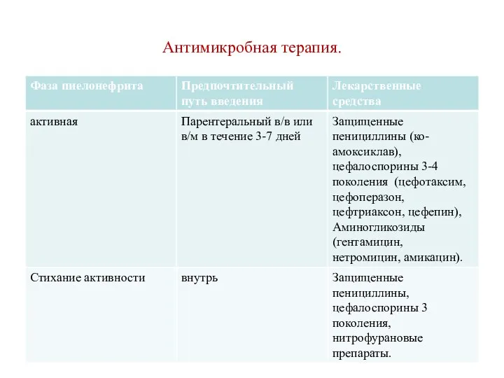 Антимикробная терапия.