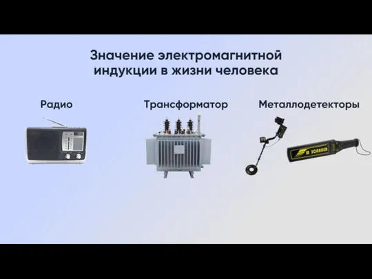 Значение электромагнитной индукции в жизни человека Радио Трансформатор Металлодетекторы