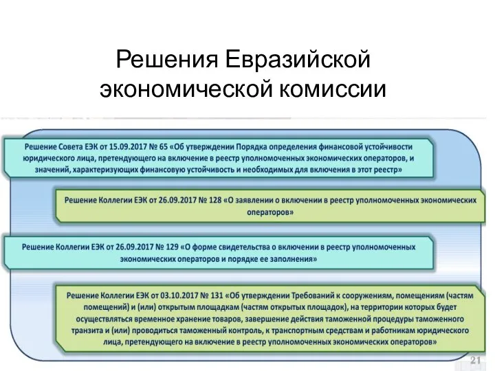 Решения Евразийской экономической комиссии