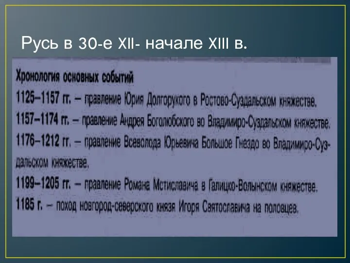 Русь в 30-е XII- начале XIII в.