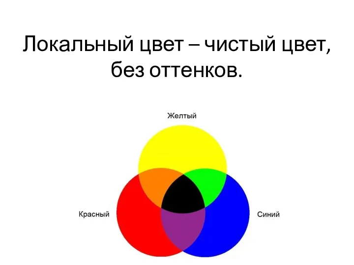 Локальный цвет – чистый цвет, без оттенков.