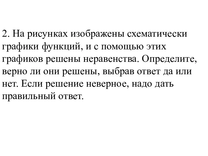 2. На рисунках изображены схематически графики функций, и с помощью этих графиков