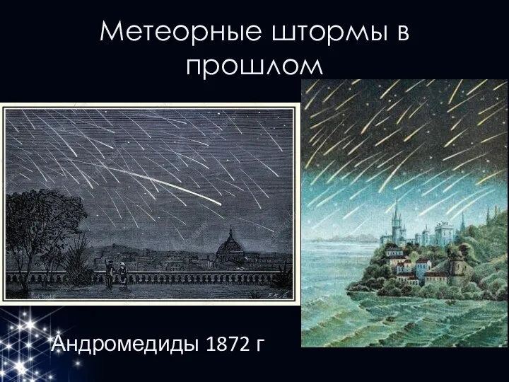 Метеорные штормы в прошлом Андромедиды 1872 г