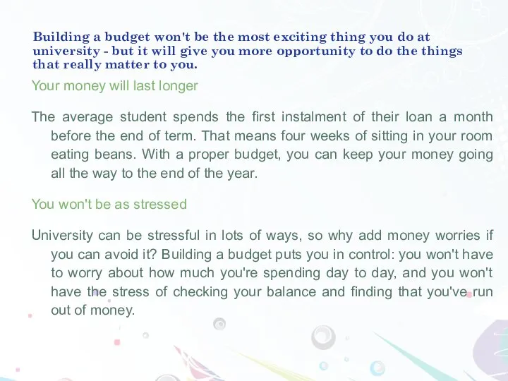 Building a budget won't be the most exciting thing you do at