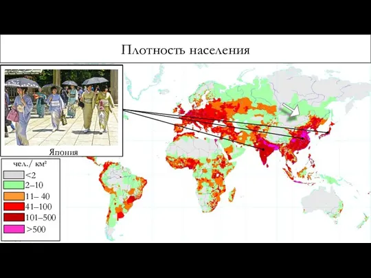 Плотность населения Индия Китай Япония