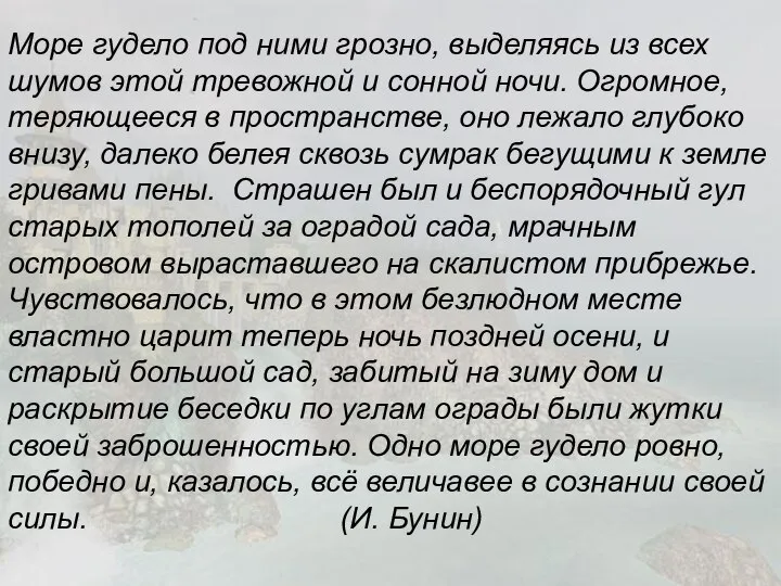 Море гудело под ними грозно, выделяясь из всех шумов этой тревожной и