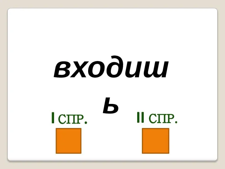 входишь I СПР. II СПР.