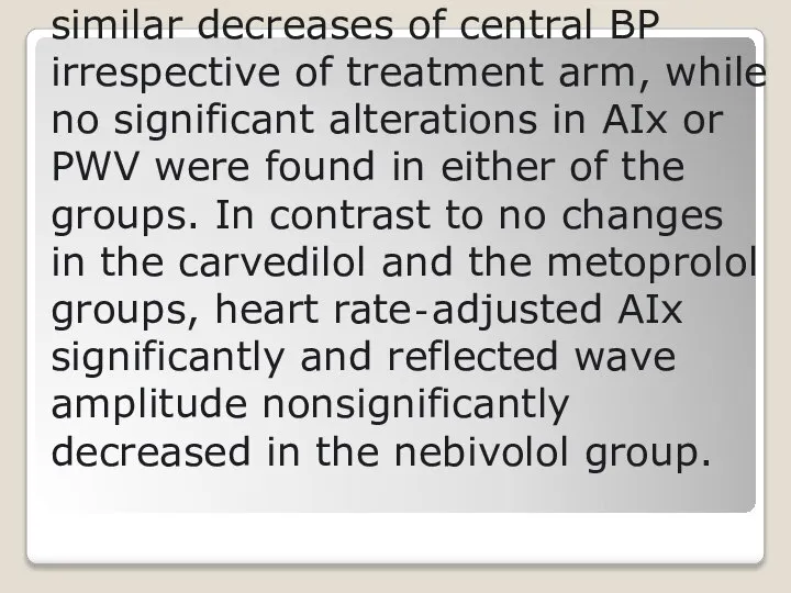 First published: 04 October 2013 The Effect of Low‐Dose Carvedilol, Nebivolol, and