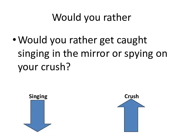 Would you rather Would you rather get caught singing in the mirror
