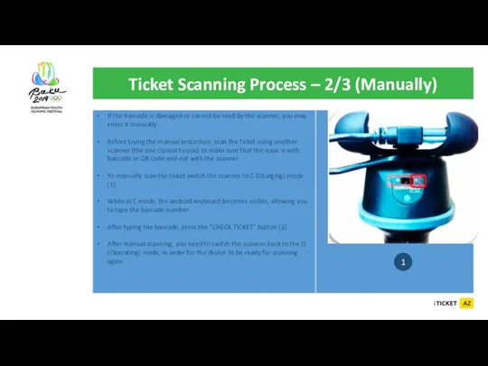 Ticket Scanning Process – 2/3 (Manually) 1