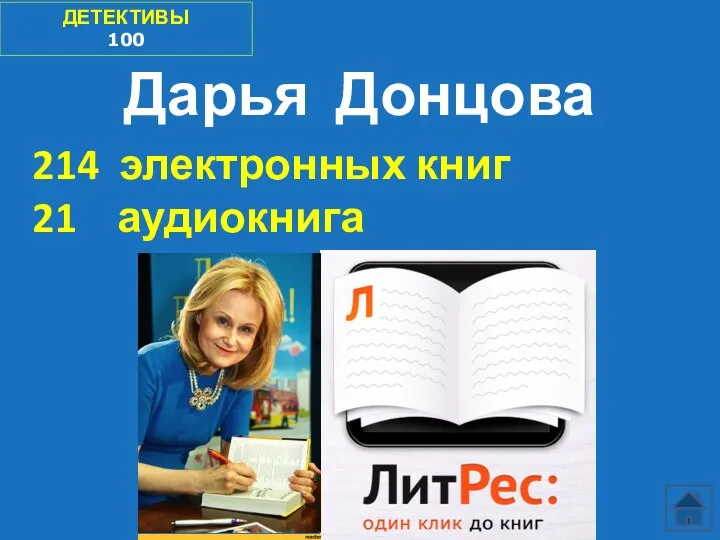 ДЕТЕКТИВЫ 100 Дарья Донцова 214 электронных книг 21 аудиокнига