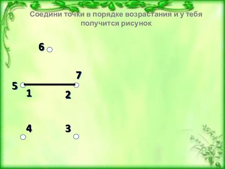 3 4 6 1 2 7 5 Соедини точки в порядке возрастания