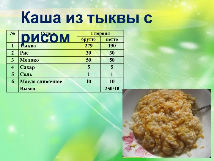 Каша из тыквы с рисом