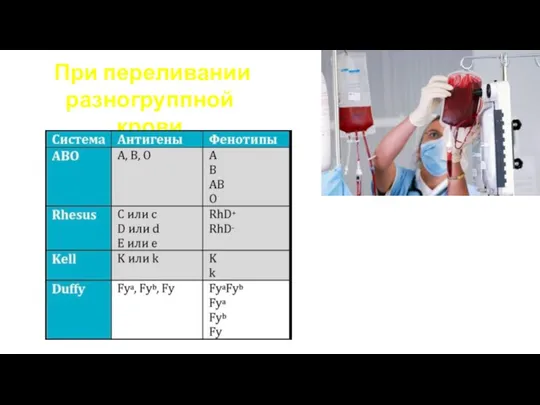 При переливании разногруппной крови