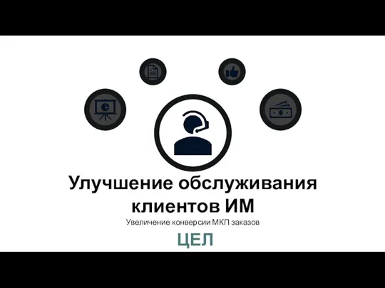 Улучшение обслуживания клиентов ИМ Увеличение конверсии МКП заказов ЦЕЛИ