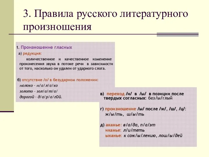 3. Правила русского литературного произношения