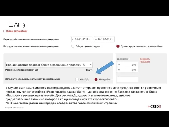 В случае, если комиссионное вознаграждение зависит от уровня проникновения кредитов банка к