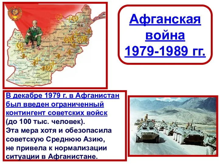 Афганская война 1979-1989 гг. В декабре 1979 г. в Афганистан был введен