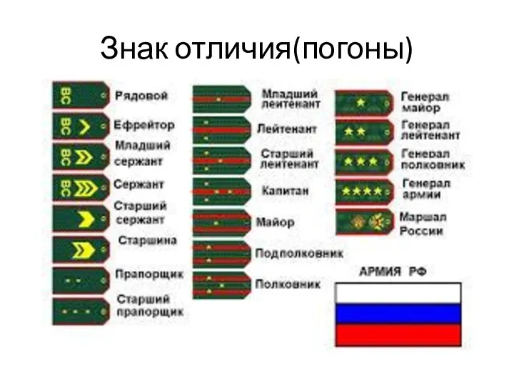 Знак отличия(погоны)