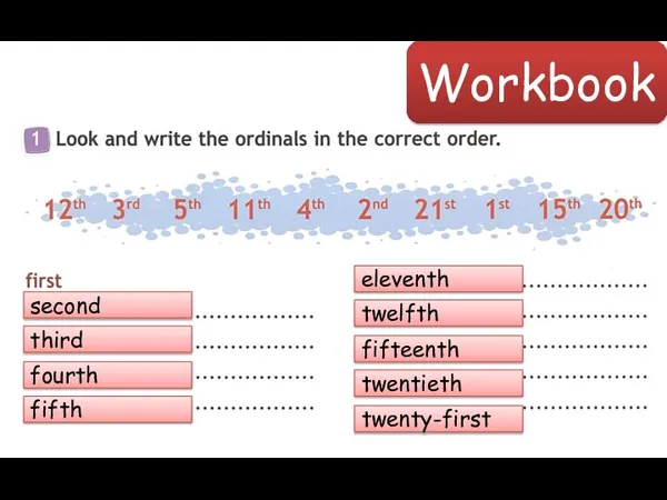 Workbook second third fourth fifth eleventh twelfth fifteenth twentieth twenty-first