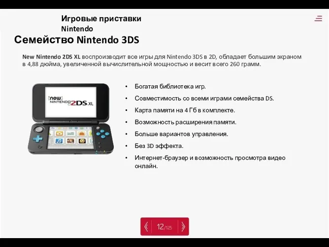 Семейство Nintendo 3DS New Nintendo 2DS XL воспроизводит все игры для Nintendo