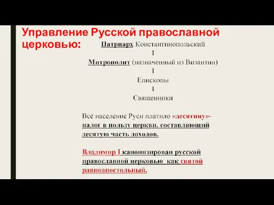 Управление Русской православной церковью: