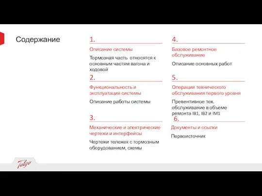 1. 4. 2. 5. 3. Описание системы Тормозная часть относятся к основным