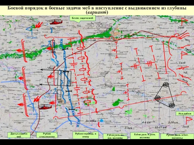 Боевой порядок и боевые задачи мсб в наступление с выдвижением из глубины