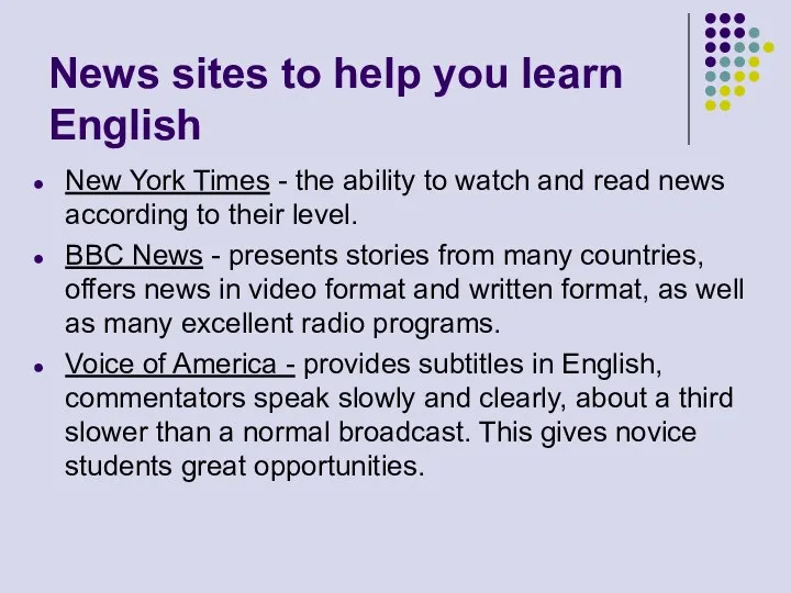 News sites to help you learn English New York Times - the