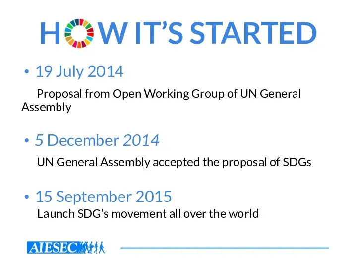 H O W IT’S STARTED 19 July 2014 Proposal from Open Working