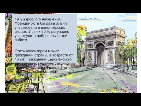 19% взрослого населения Франции хотя бы раз в жизни участвовали в волонтерских