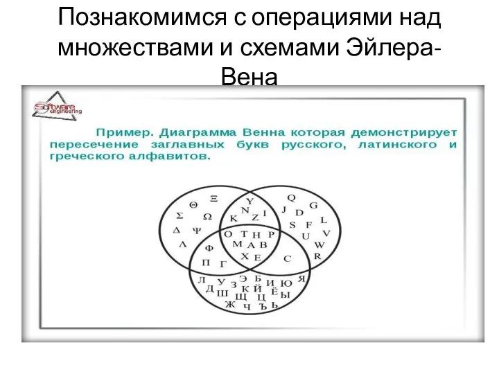 Познакомимся с операциями над множествами и схемами Эйлера-Вена