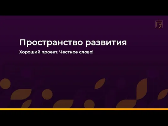 Пространство развития Хороший проект. Честное слово!