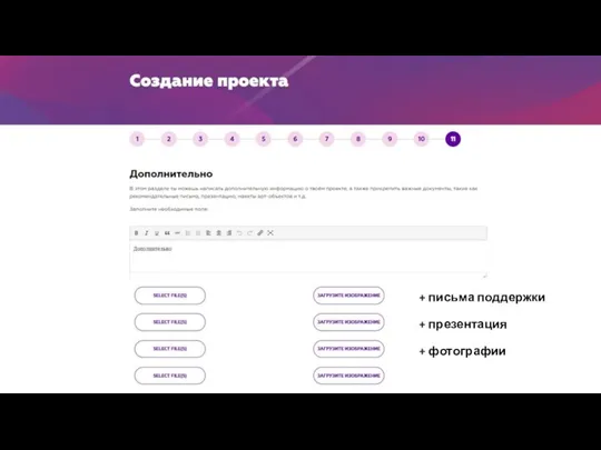 + письма поддержки + презентация + фотографии