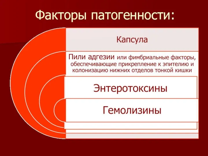 Факторы патогенности: