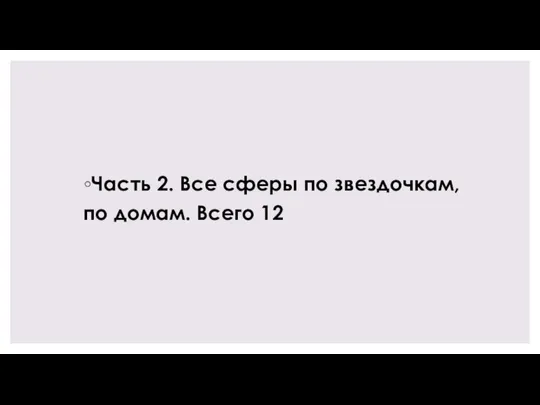 Часть 2. Все сферы по звездочкам, по домам. Всего 12