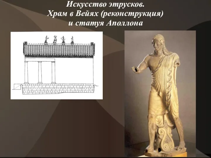 Искусство этрусков. Храм в Вейях (реконструкция) и статуя Аполлона