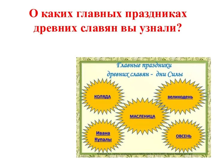 О каких главных праздниках древних славян вы узнали?